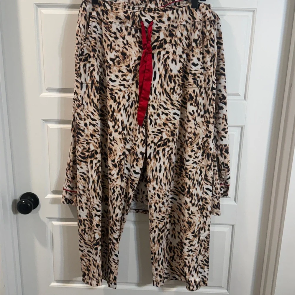 SOMA Leopard Print Pajamas Top Soft Cotton Modal Blend large